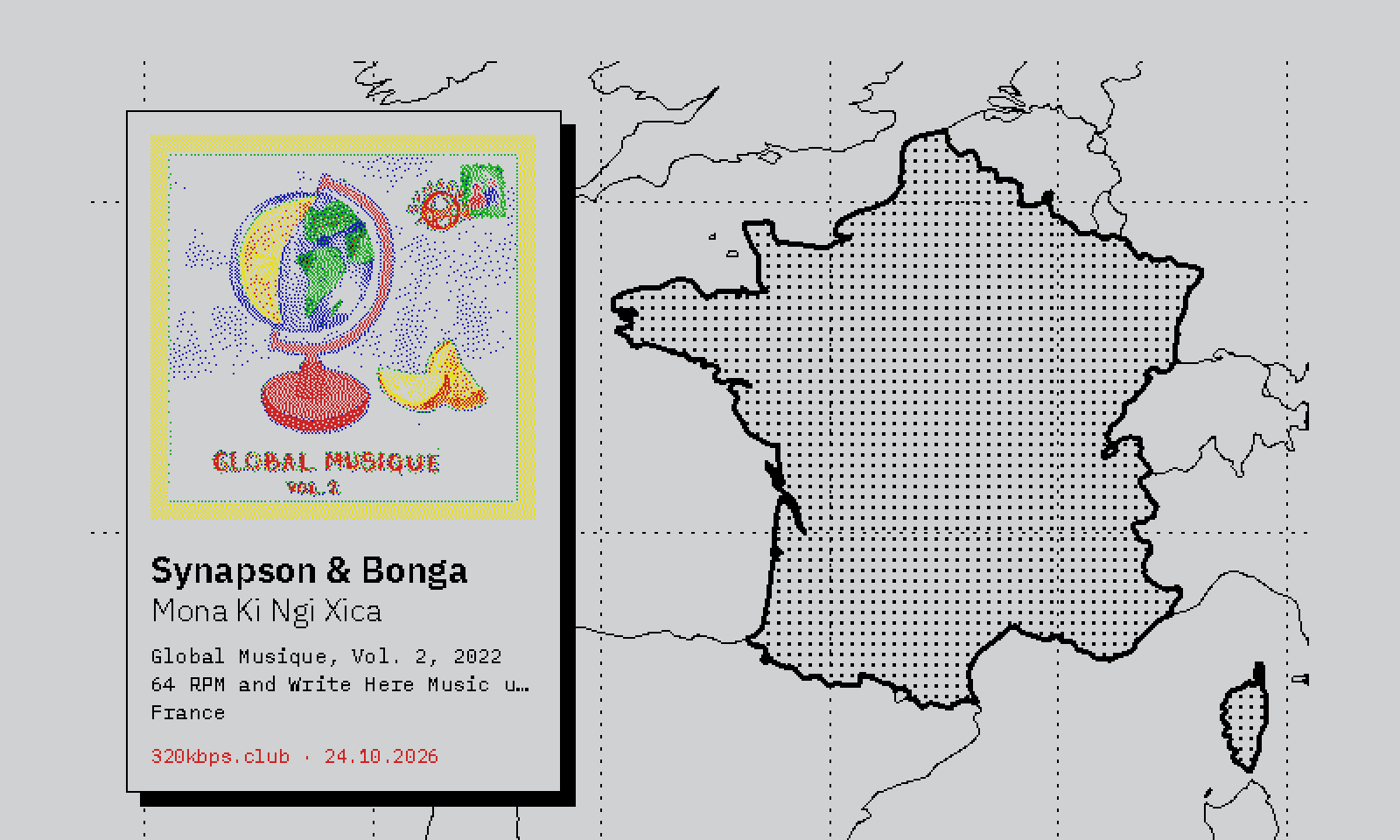 Liner label for Synapson & Bonga — Mona Ki Ngi Xica