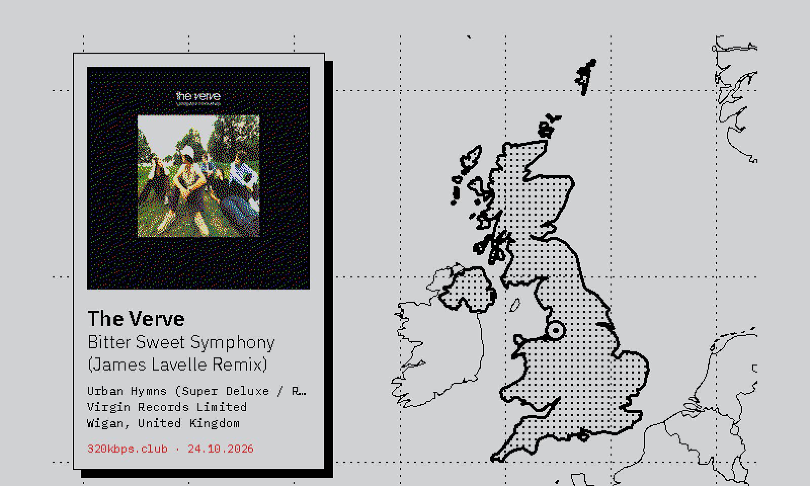 Liner label for The Verve — Bitter Sweet Symphony (James Lavelle Remix)